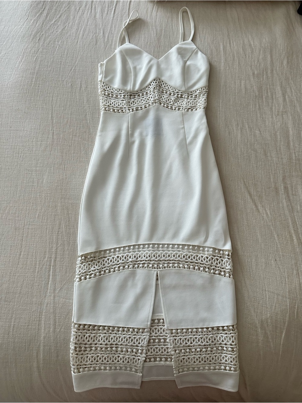 Rise of Dawn White Crochet Lace Midi Dress Size Small